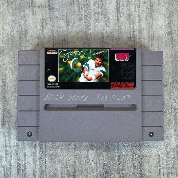 Jimmy Connors Pro Tennis Tour SNES 1994 Authentic, Tested WORKING - Picture 1 of 4